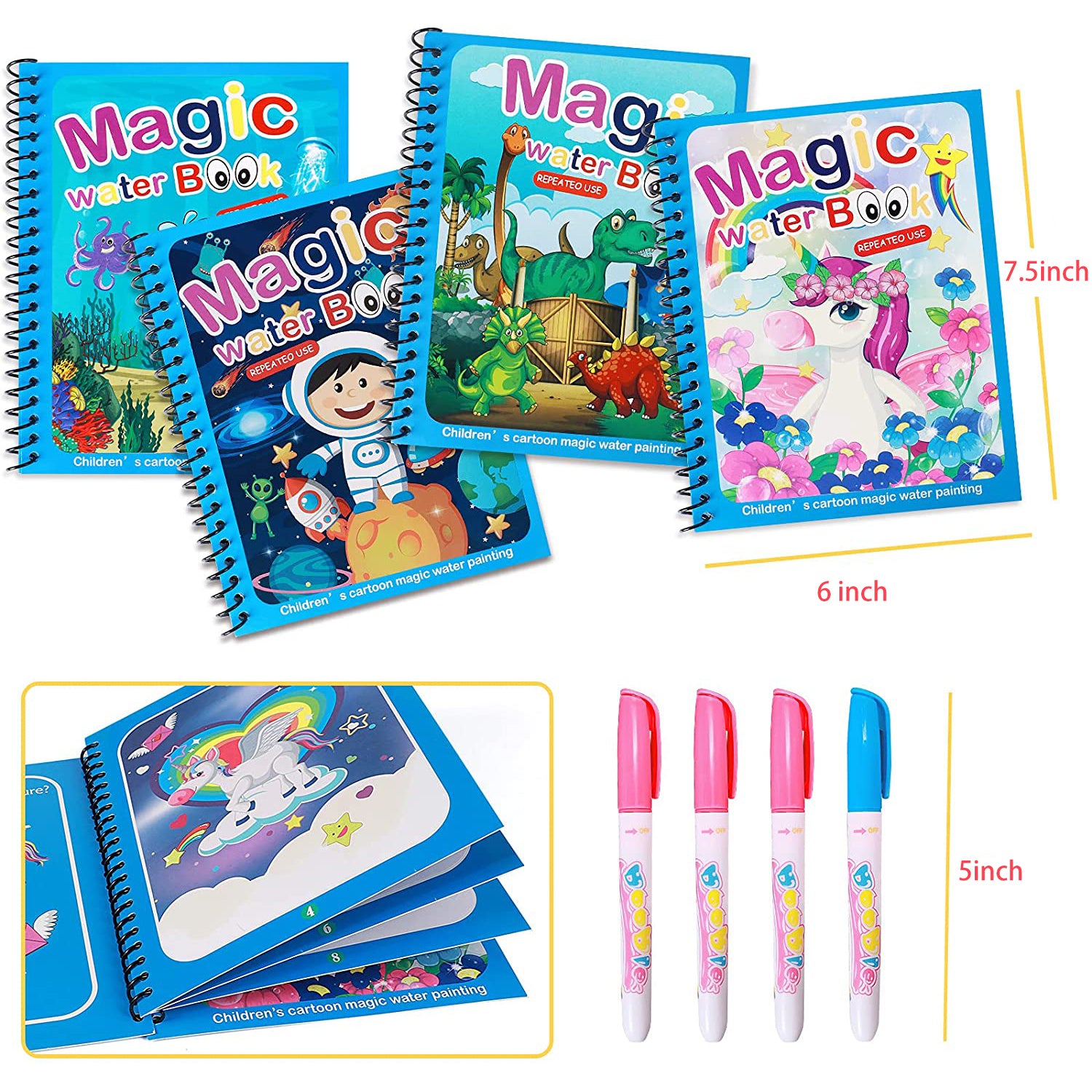 8091 Magic Water Quick Dry Book Water Coloring Book Doodle With Magic Pen Painting Board 8091 Magic Water Quick Dry Book Water Coloring Book Doodle With Magic Pen Painting Board